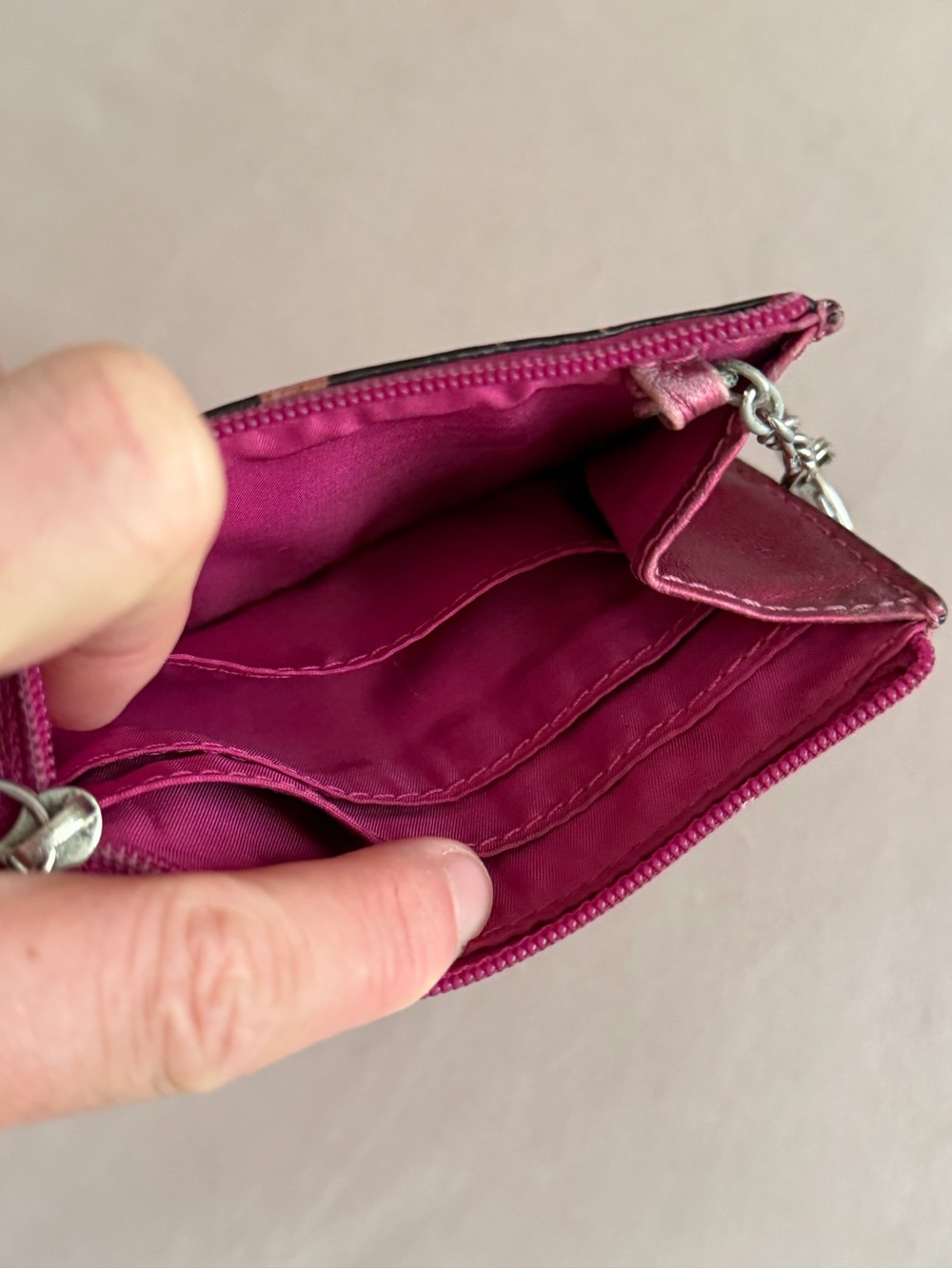 COACH Legacy Pink Metallic Tassel Keychain Wallet - Picture 14 of 16